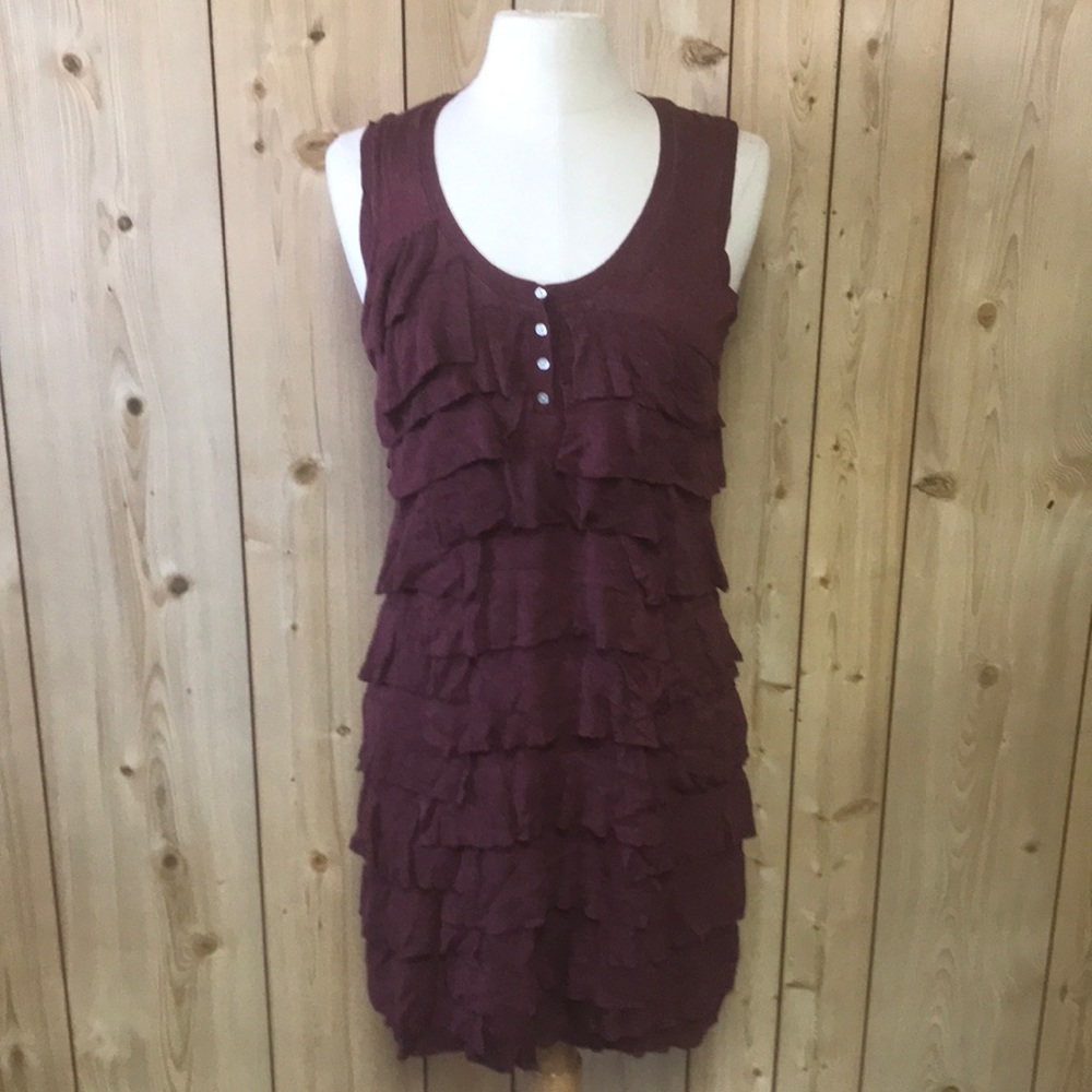 LAST CALL Uncle Frank NWT ruffled tank sweater dress LARGE layering NFR fall